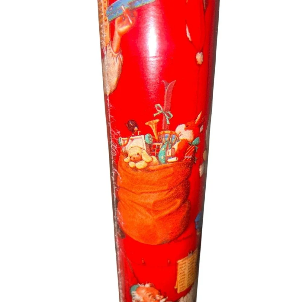 Vtg Wrapping Paper American Greeting Santa Christmas Roll USA 3'x1' New 75SqFt